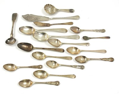 Lot 23 - Mixed Lot: Five Victorian silver Kings pattern...