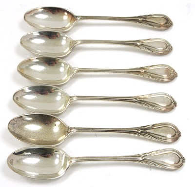 Lot 26 - Six matched "Lily" pattern teaspoons, various...