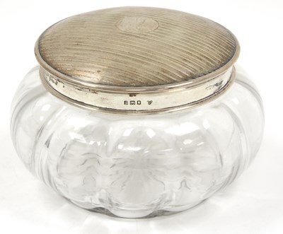 Lot 28 - A large George V glass dressing table powder...