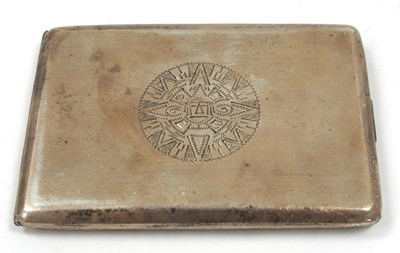 Lot 34 - A 925.sterling stamped cigarette case of...