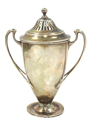 Lot 38 - A George V twin handle lidded trophy and cover,...