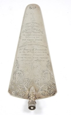 Lot 41 - A Victorian silver trowel, presentation chased...