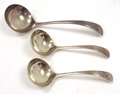Lot 42 - A pair of hallmarked silver sauce ladles...