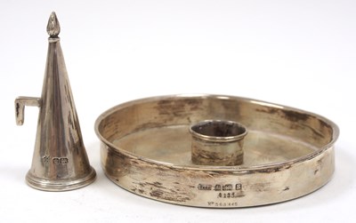 Lot 57 - A George V silver candle holder of circular...
