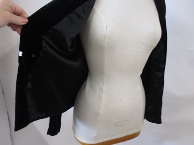 Lot 19 - A c.1940's black velvet jacket, with diamante...