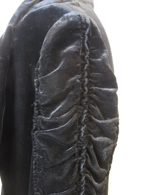 Lot 19 - A c.1940's black velvet jacket, with diamante...