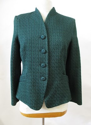 Lot 124 - Caroline Charles: a green wool mix jacket,...