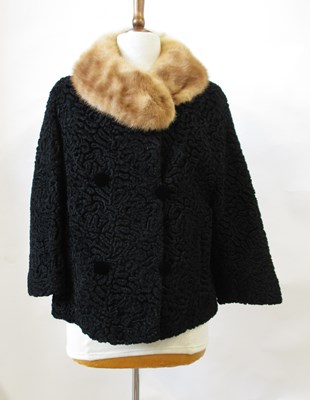 Lot 153 - An astrakhan and fur jacket, the double...