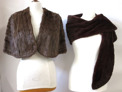 Lot 150 - A brown fur capelet and a 'red' fur stole, (2)