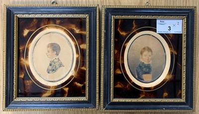 Lot 3 - British School, 19th century, Half bust...