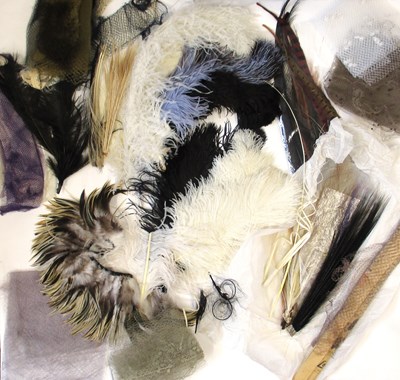 Lot 212 - A quantity of millinery supplies, including...