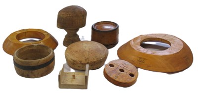 Lot 214 - A group of milliners wooden blocks and moulds