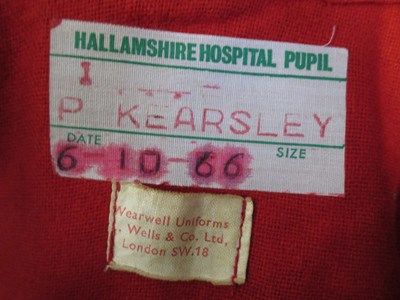 Lot 22 - A 1960's nurses cape, in green wool with red...