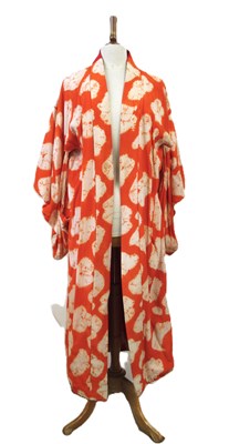 Lot 161 - A cotton kimono, in orange tye dye style...