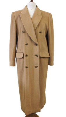 Lot 131 - A double breast camel coat by Mansfield London,...