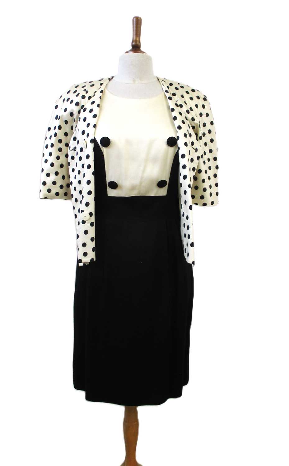 Lot 64 - Karl Lagerfeld: a 1980's black and cream shift...
