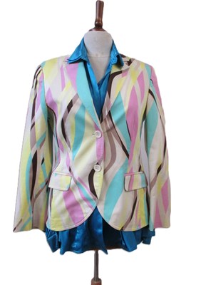 Lot 68 - Escada: a cotton stretch fitted pastel...