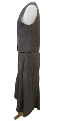 Lot 92 - Orvis: a brown wool tweed calf length skirt...