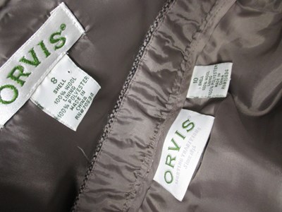 Lot 92 - Orvis: a brown wool tweed calf length skirt...