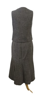 Lot 92 - Orvis: a brown wool tweed calf length skirt...