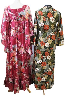 Lot 46 - Two maxi dresses: including a 1970's polyester...