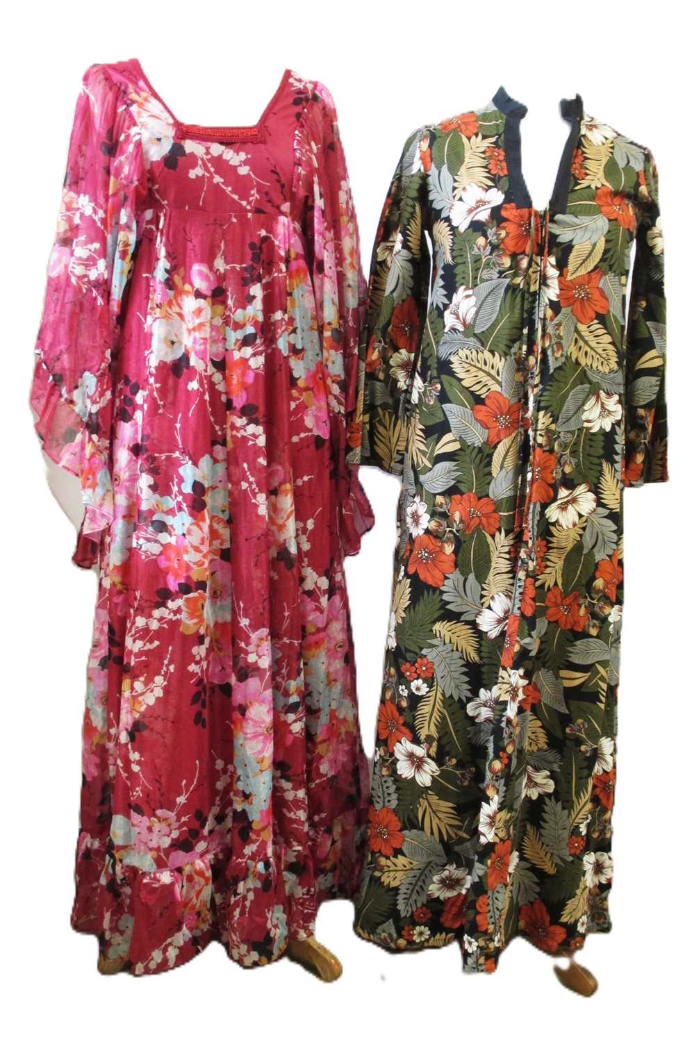 Lot 46 - Two maxi dresses: including a 1970's polyester...