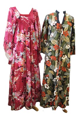 Lot 46 - Two maxi dresses: including a 1970's polyester...