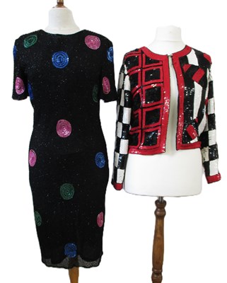 Lot 112 - A sequin cocktail dress by Collage by Simon...