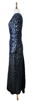 Lot 57 - John Charles: a blue sequin dress, with deep...