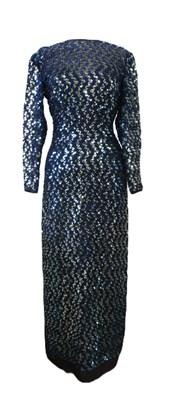 Lot 57 - John Charles: a blue sequin dress, with deep...