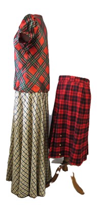 Lot 86 - A tartan pleated skirty by Jobis (estimated...
