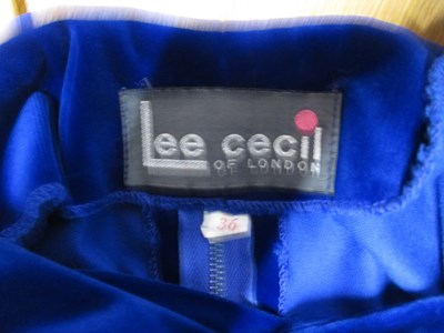 Lot 32 - A Royal blue velvet skirt and matching...