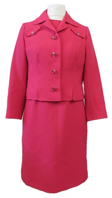 Lot 28 - Peggy French Couture: a bright pink two piece...