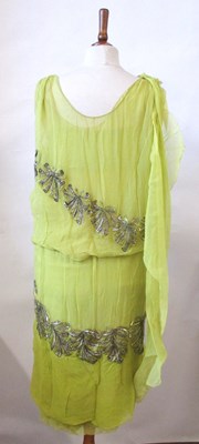 Lot 7 - A 1920's beaded dress, the double layer...