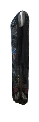 Lot 8 - A 1920's beaded dress, in fine black net with...