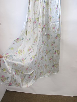 Lot 11 - A 1930's floral satin dress, with central...