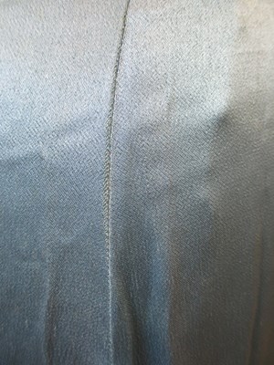 Lot 10 - A 1930's blue satin dress, with rounded...