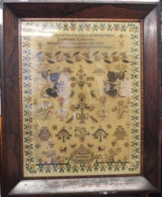 Lot 218 - An early 19th century needlework sampler, with...