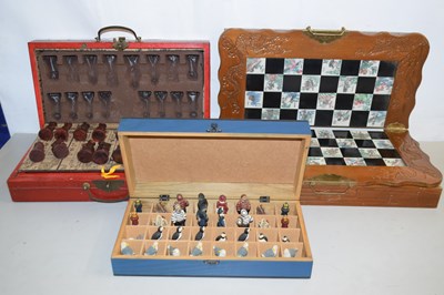 Lot 6 - Two modern folding Oriental chess boards...