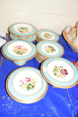 Lot 17 - A Victorian gilt rimmed floral dessert service,...