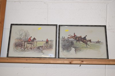 Lot 26 - Sanderson Wells, pair of coloured hunting prints