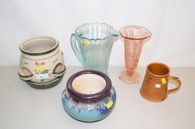 Lot 44 - Mixed Lot: A herb pot, a Holkham pottery...
