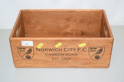 Lot 58 - A wooden box marked Norwich City FC