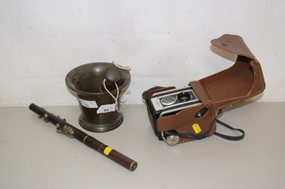 Lot 61 - Vintage Kodak camera, a pestle and mortar and...