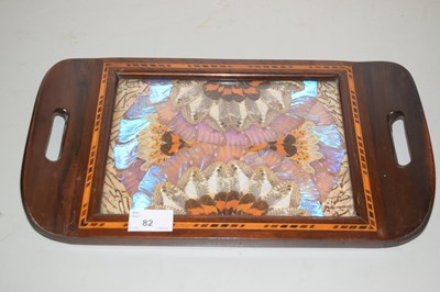 Lot 82 - Early 20th Century serving tray with butterfly...