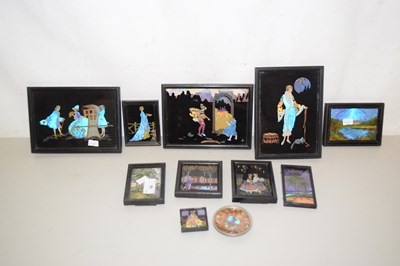 Lot 96 - Collection of vintage butterfly wing pictures...
