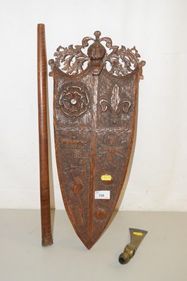 Lot 158 - A 20th Century carved oak wall decoration...