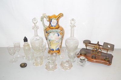 Lot 167 - Vintage postal scales, decanters, glass wares,...
