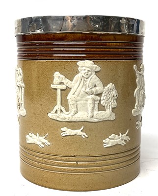 Lot 248 - Royal Doulton Tobacco Jar with Silver Rim