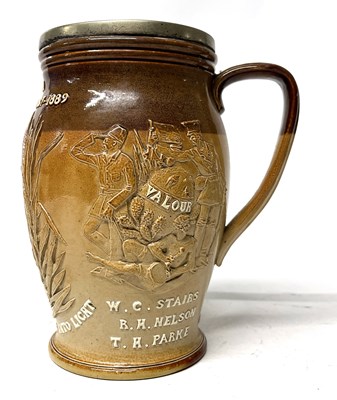 Lot 247 - 19ct Doulton Commemorative Jug: Emin Pasha Relief Expedition